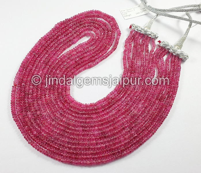 Pink Spinel Shaded Smooth Roundelle Shape Beads
