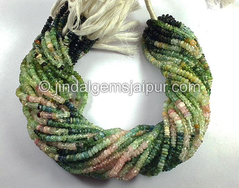 Afghan Tourmaline Smooth Roundelle Shape Beads