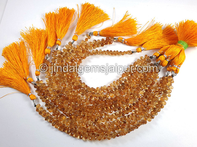 Madeira  Citrine Faceted Drops Shape Beads