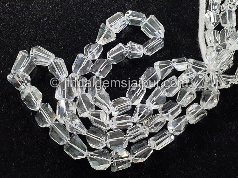 Crystal Quartz Faceted Nuggets Shape Beads