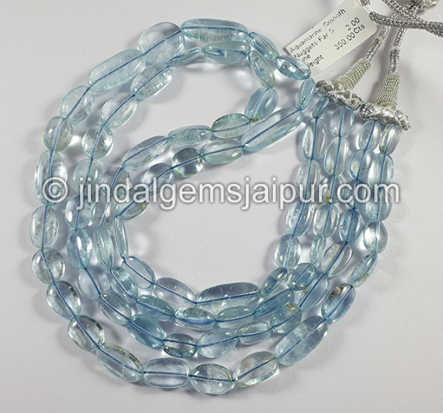Aquamarine Smooth Nuggets Shape Beads