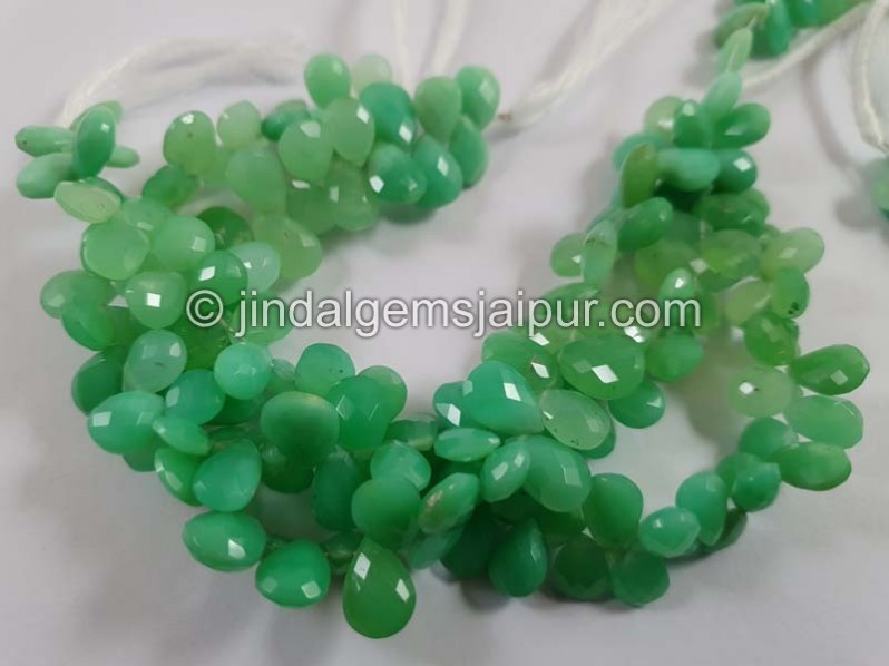 Chrysoprase Shaded Far Faceted Pear Beads