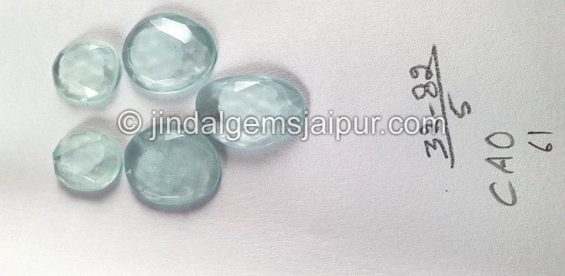 Milky Aquamarine Rose Cut Slices -- DEAQMA153