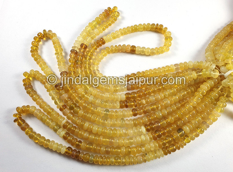Yellow Opal Smooth Roundelle Shape Big Beads