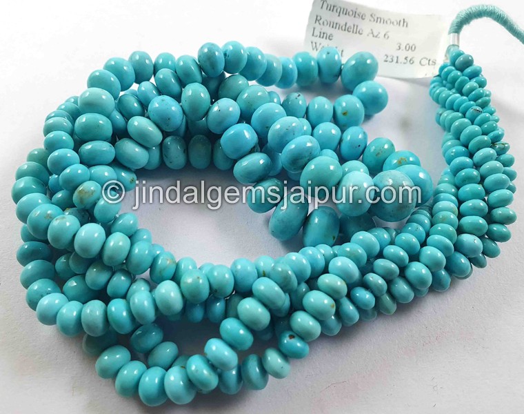 Turquoise Smooth Roundelle Shape Beads