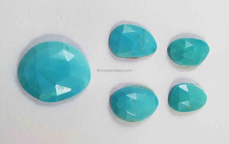 Turquoise Rose cut Slices