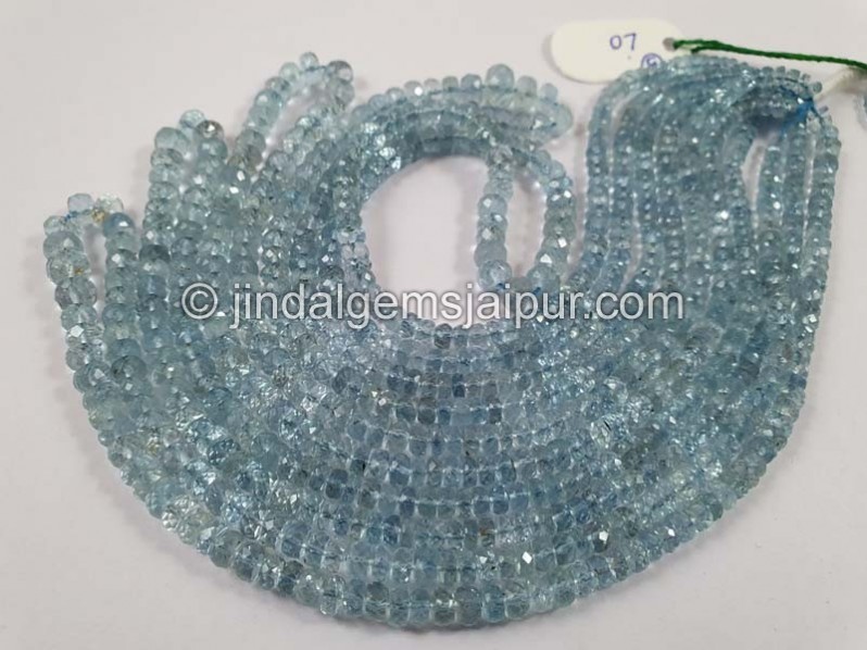 Aquamarine Faceted Roundelle Beads