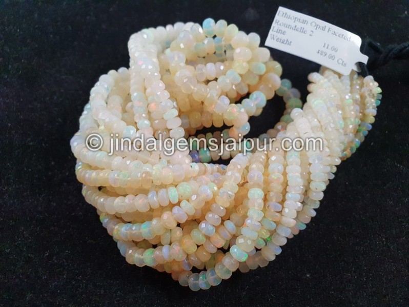 White Ethiopian Faceted Roundelle Beads