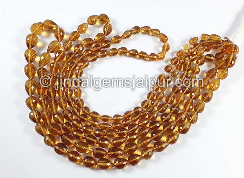 Madeira Citrine Faceted Drops