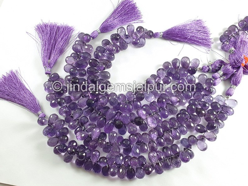 Amethyst Faceted Drops Shape Big Beads