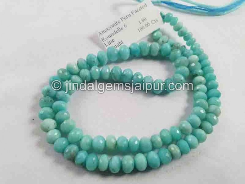 Peruvian Amazonite Faceted Roundelle Beads
