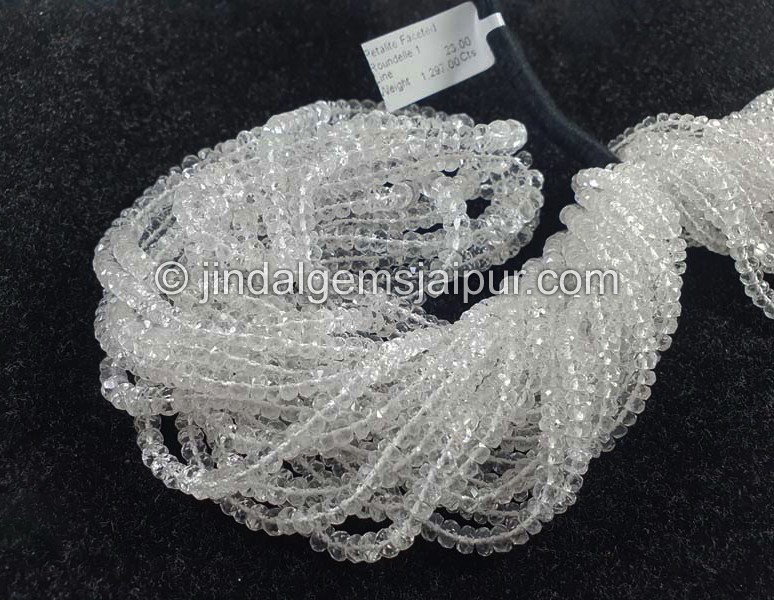Petalite Faceted Roundelle Shape Beads