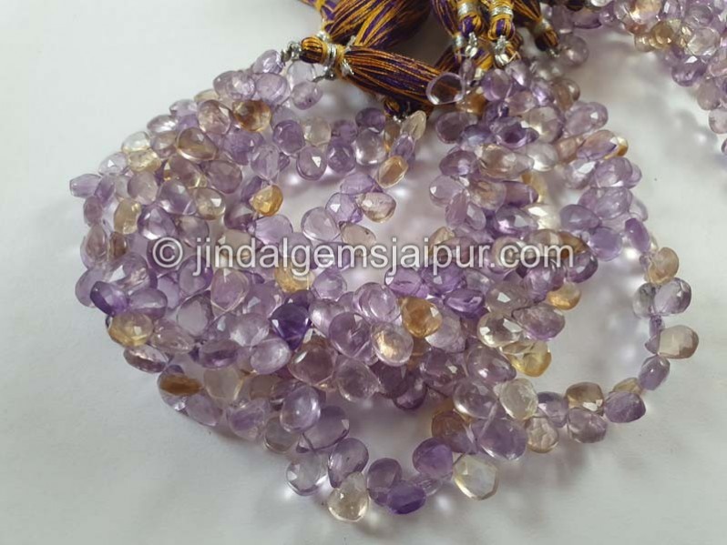 Ametrine Faceted Pear Beads
