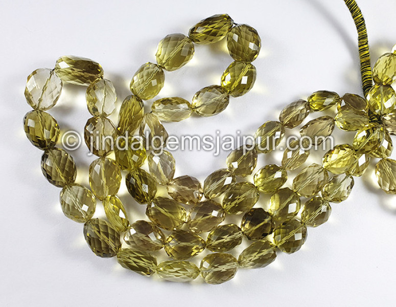 Bi Lemon Quartz Faceted Oval Shape Beads