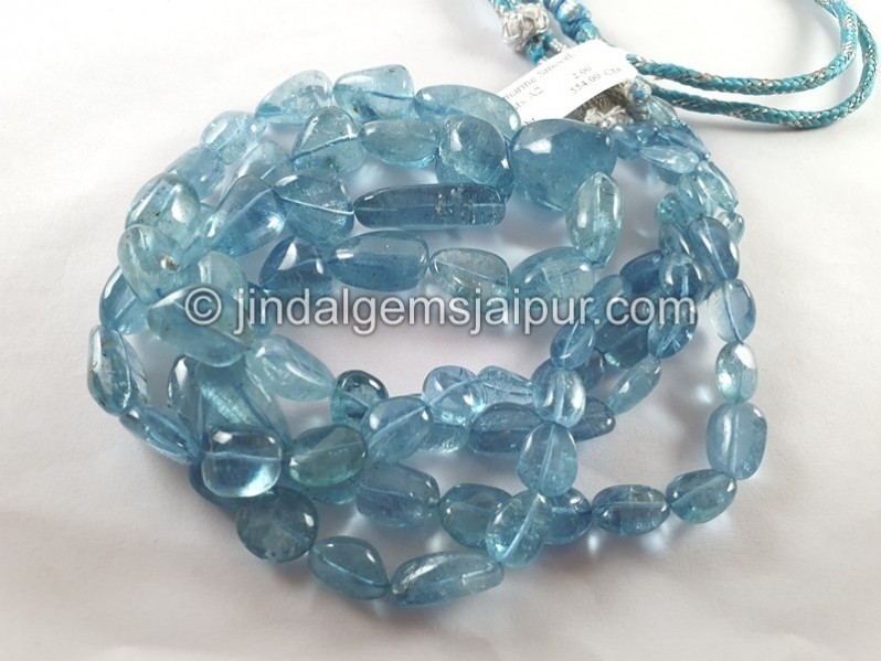 Aquamarine Smooth Nugget Beads