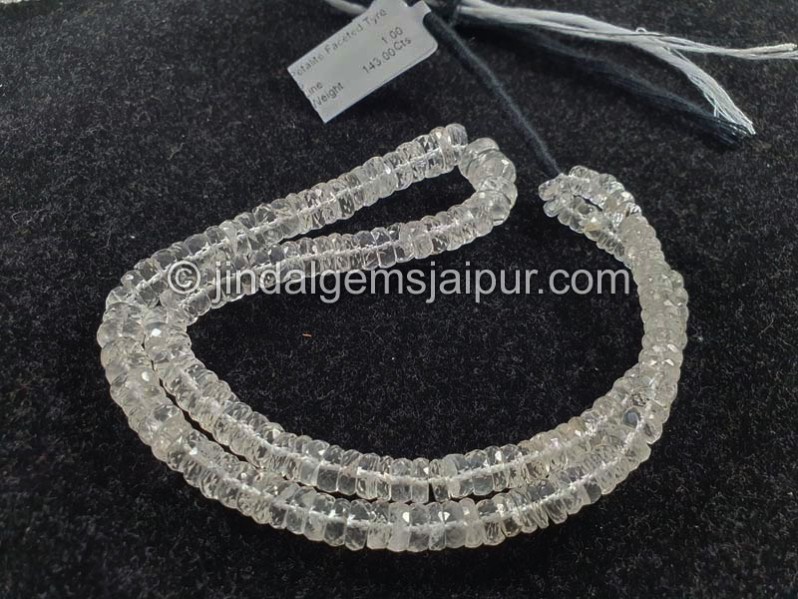 Petalite Faceted Tyre Shape Beads