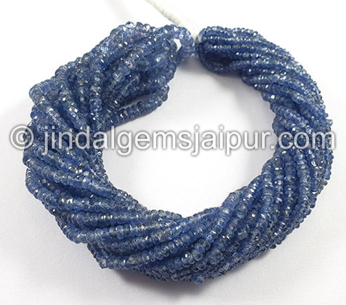 Blue Sapphire Faceted Roundelle Shape Beads