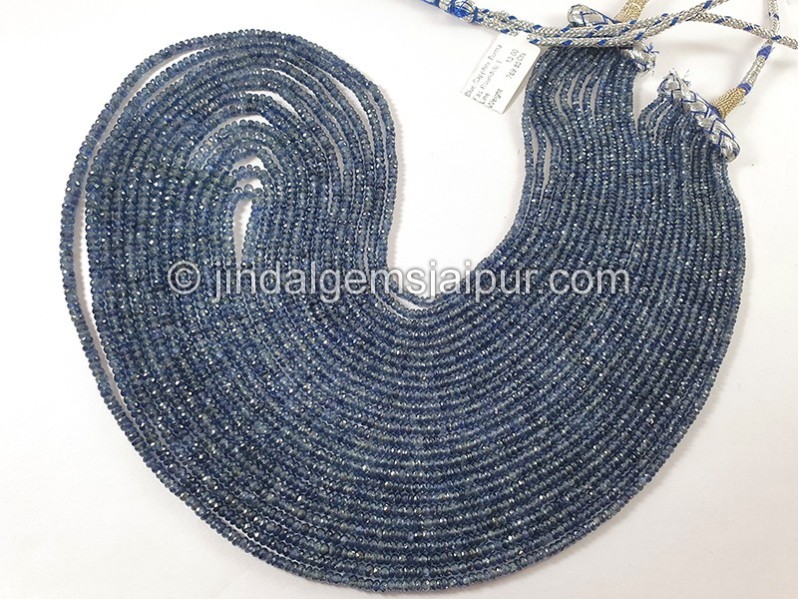 Blue Sapphire Burma Faceted Roundelle Shape Beads