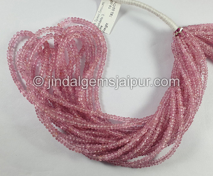 Pink Spinel Smooth Roundelle Shape Beads