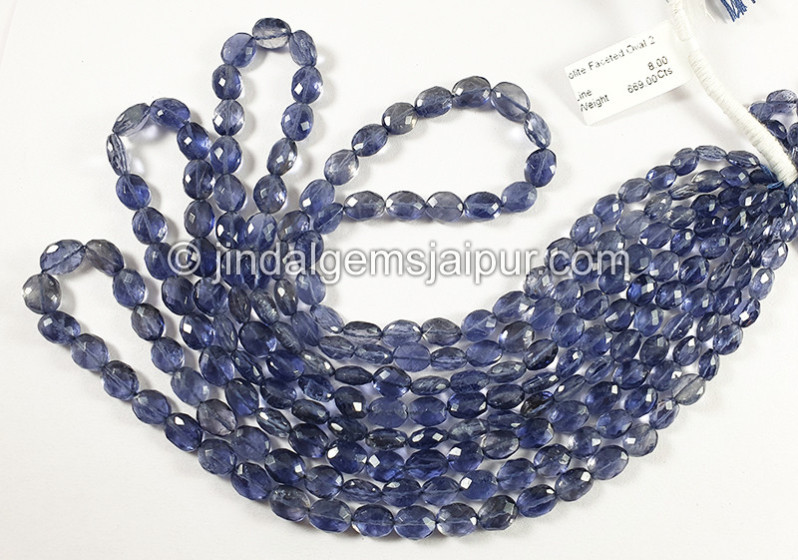 Iolite Faceted Oval Shape Beads