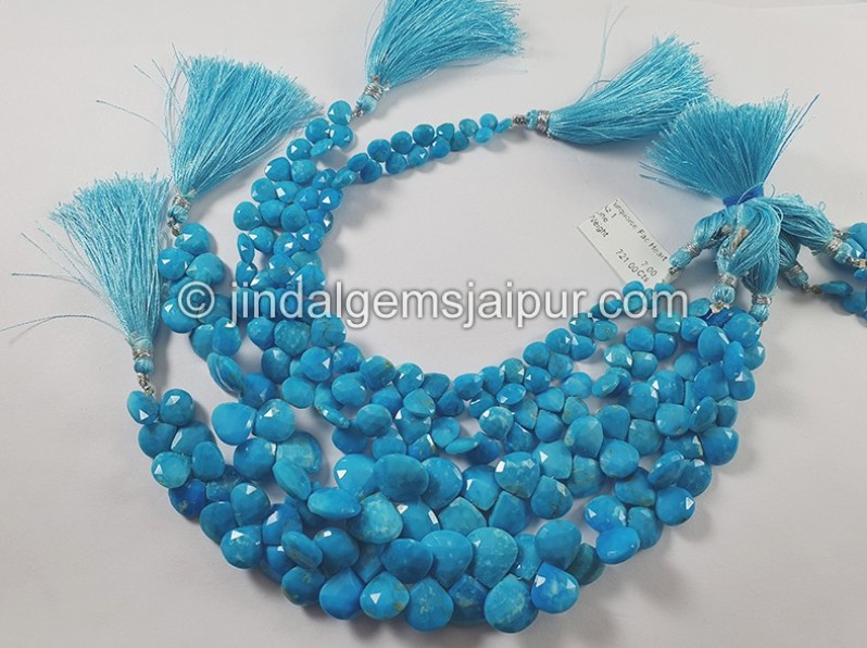 Turquoise Faceted Heart Shape Beads