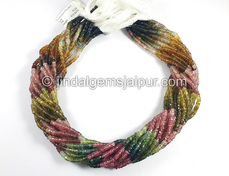 Tourmaline Faceted Tyre Shape Beads