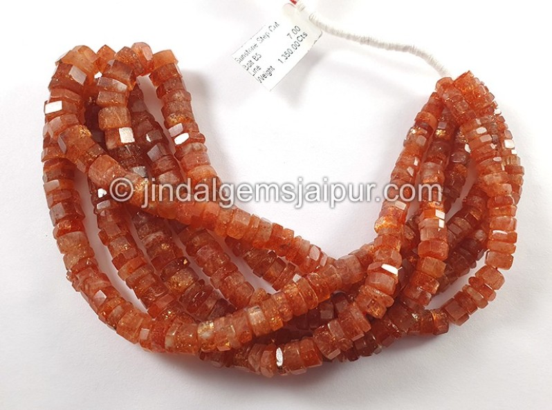 Sunstone Step Cut Bolt Shape Beads