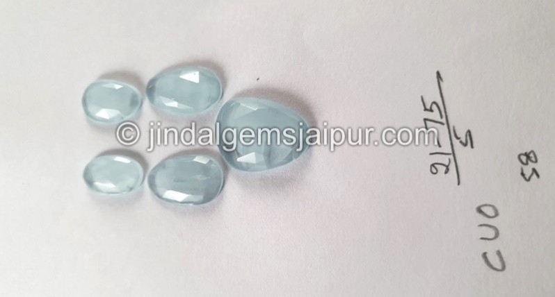 Milky Aquamarine Rose Cut Slices -- DEAQMA133