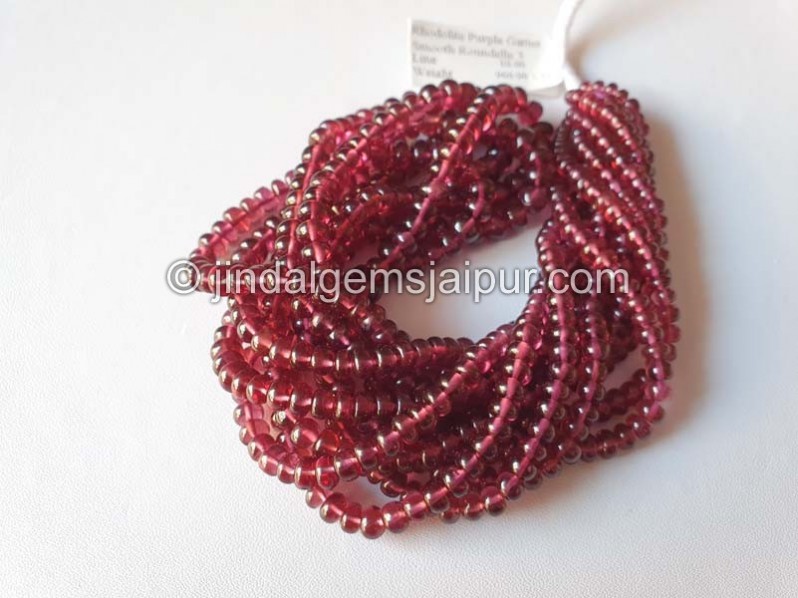 Rhodolite Garnet Smooth Roundelle Beads