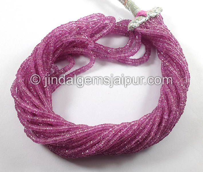 Pink Sapphire Faceted Roundelle Shape Beads
