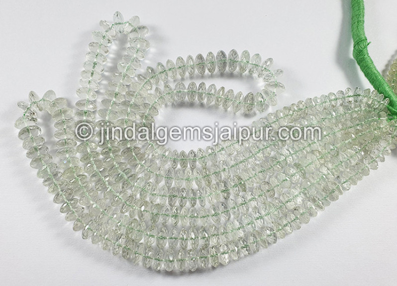 Green Amethyst German Cut Shape Beads