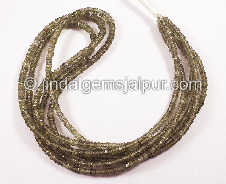 Green Sapphire Faceted Tyre Shape Beads