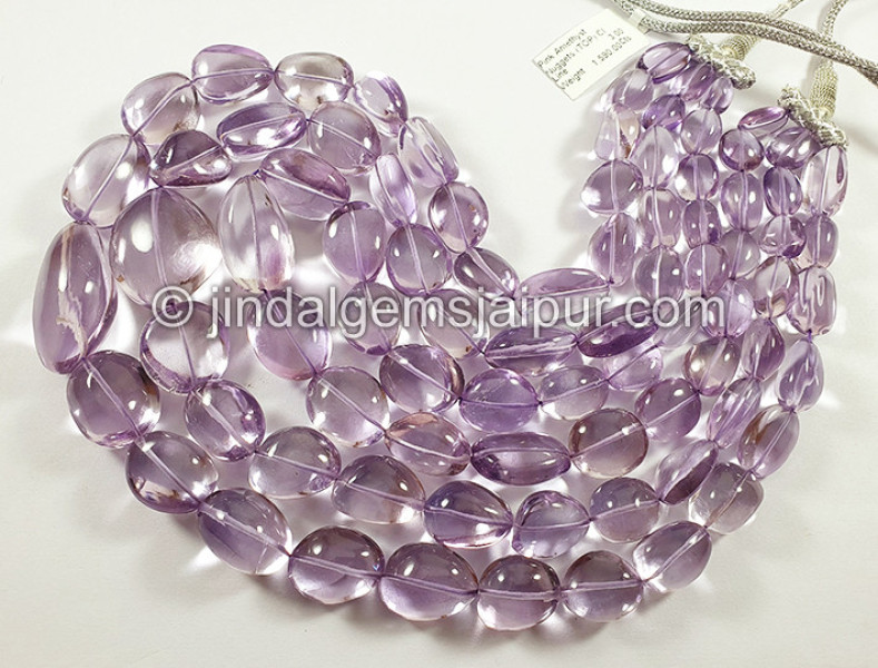 Pink Amethyst Smooth Nuggets Shape Beads