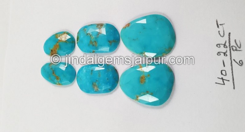 Golden Spiderweb Turquoise Rose Cut Slices