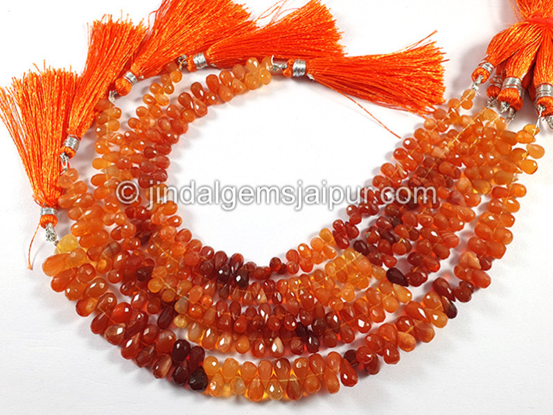 Fire Opal Faceted Drops Shape Big Beads