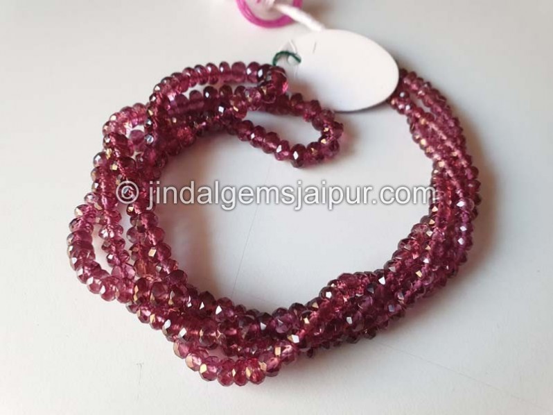 Purple Rhodolite Garnet Faceted Roundelle Beads