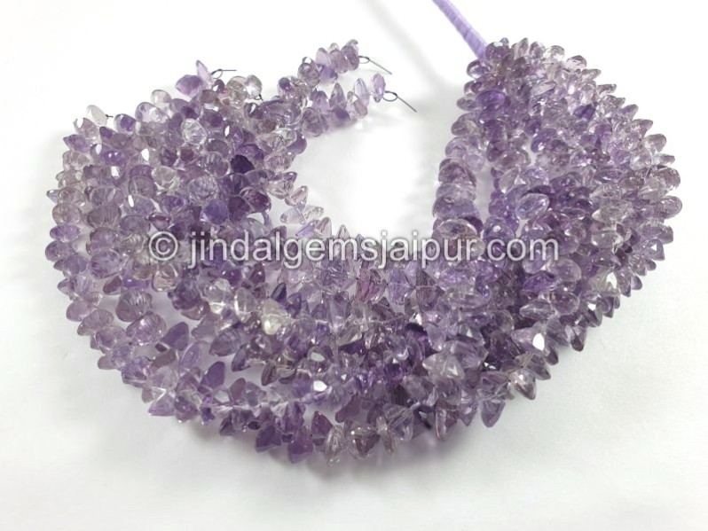Amethyst Cut Heart Shape Small Beads