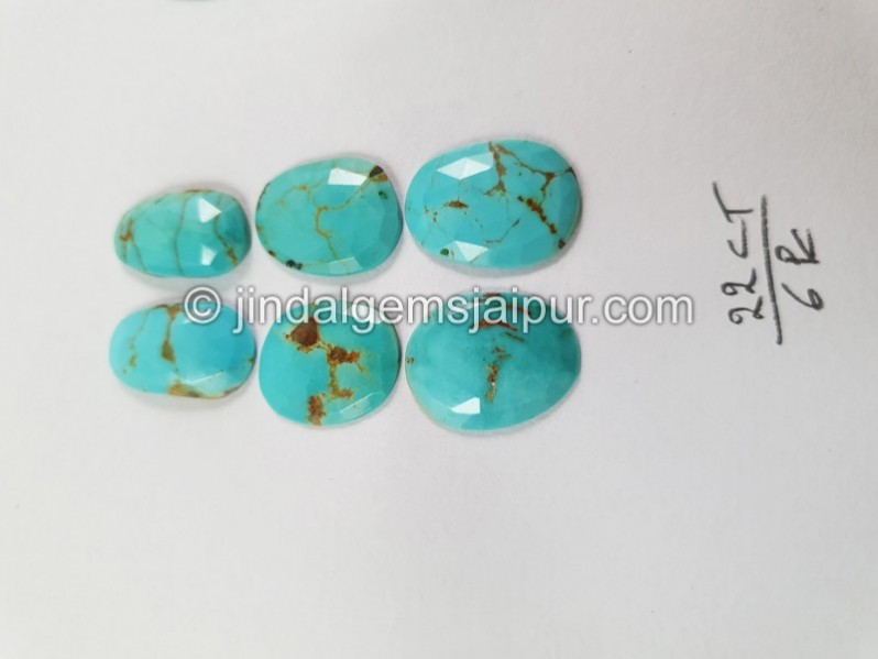 Golden Spiderweb Turquoise Rose Cut Slices