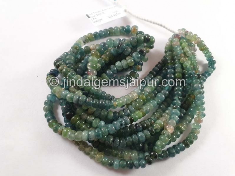 Blue Tourmaline Shaded Smooth Roundelle Beads
