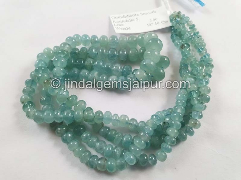Paraiba Light Grandidierite Smooth Roundelle Beads -- GRDRT62
