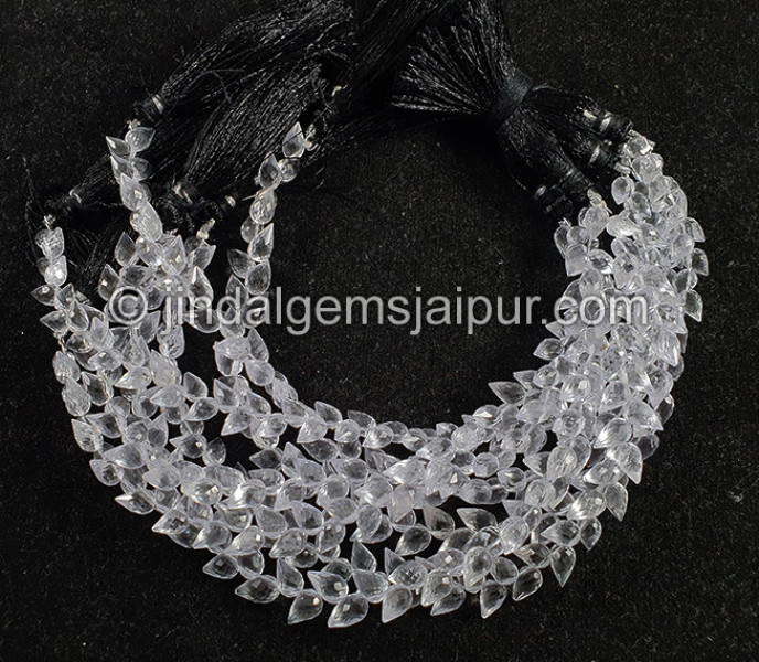 Crystal Quartz Faceted Fancy Drops Shape Small Beads