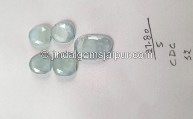 Milky Aquamarine Rose Cut Slices -- DEAQMA137