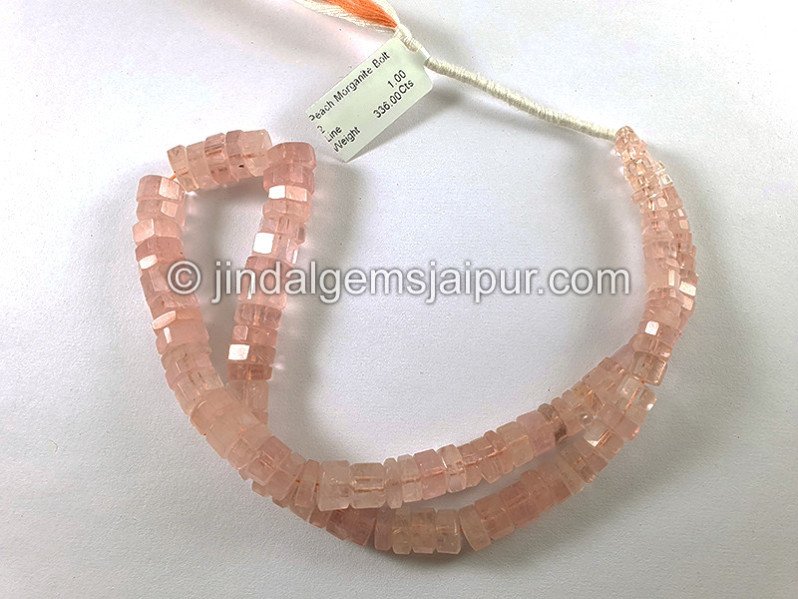Peach Morganite Bolt Shape Beads
