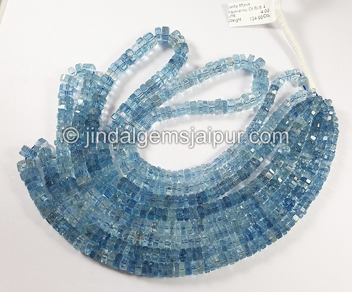 Santa Maria Aquamarine Cut Bolt Shape Beads