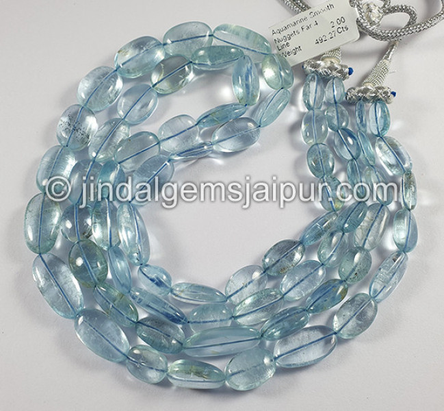 Aquamarine Smooth Nuggets Shape Beads