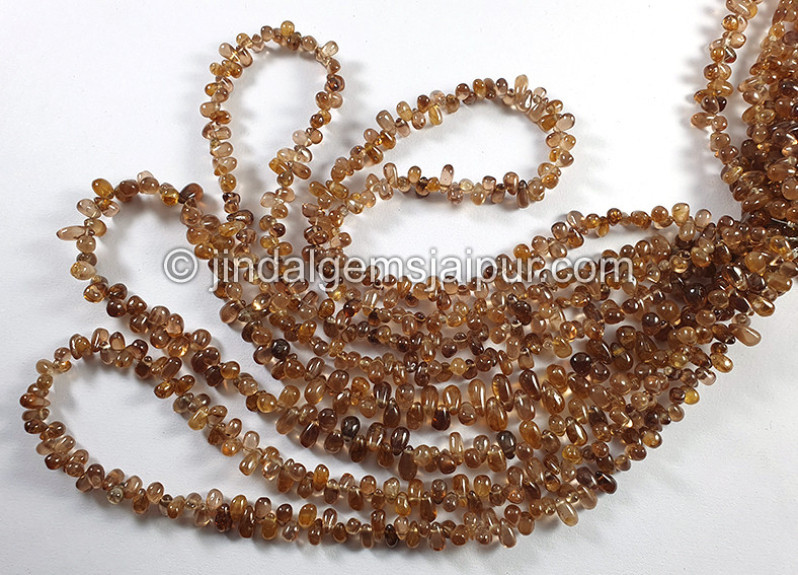 Champagne Zircon Smooth Drops Shape Beads