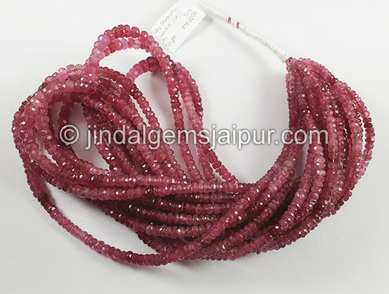 Ruby Shaded Faceted Roundelle Shape Beads