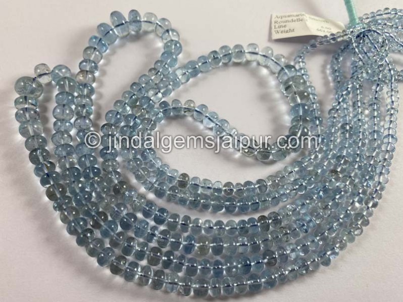 Aquamarine Smooth Roundelle Beads