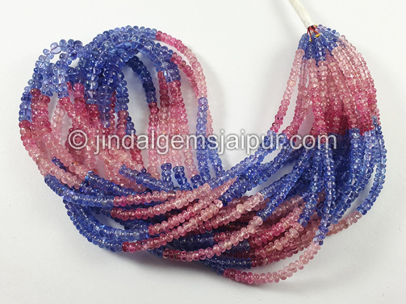 Tanzanite & Spinel Smooth Roundelle Shape Beads