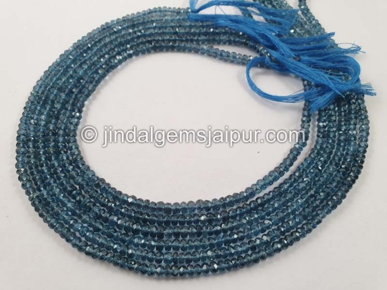 London Blue Topaz Faceted Roundelle Beads
